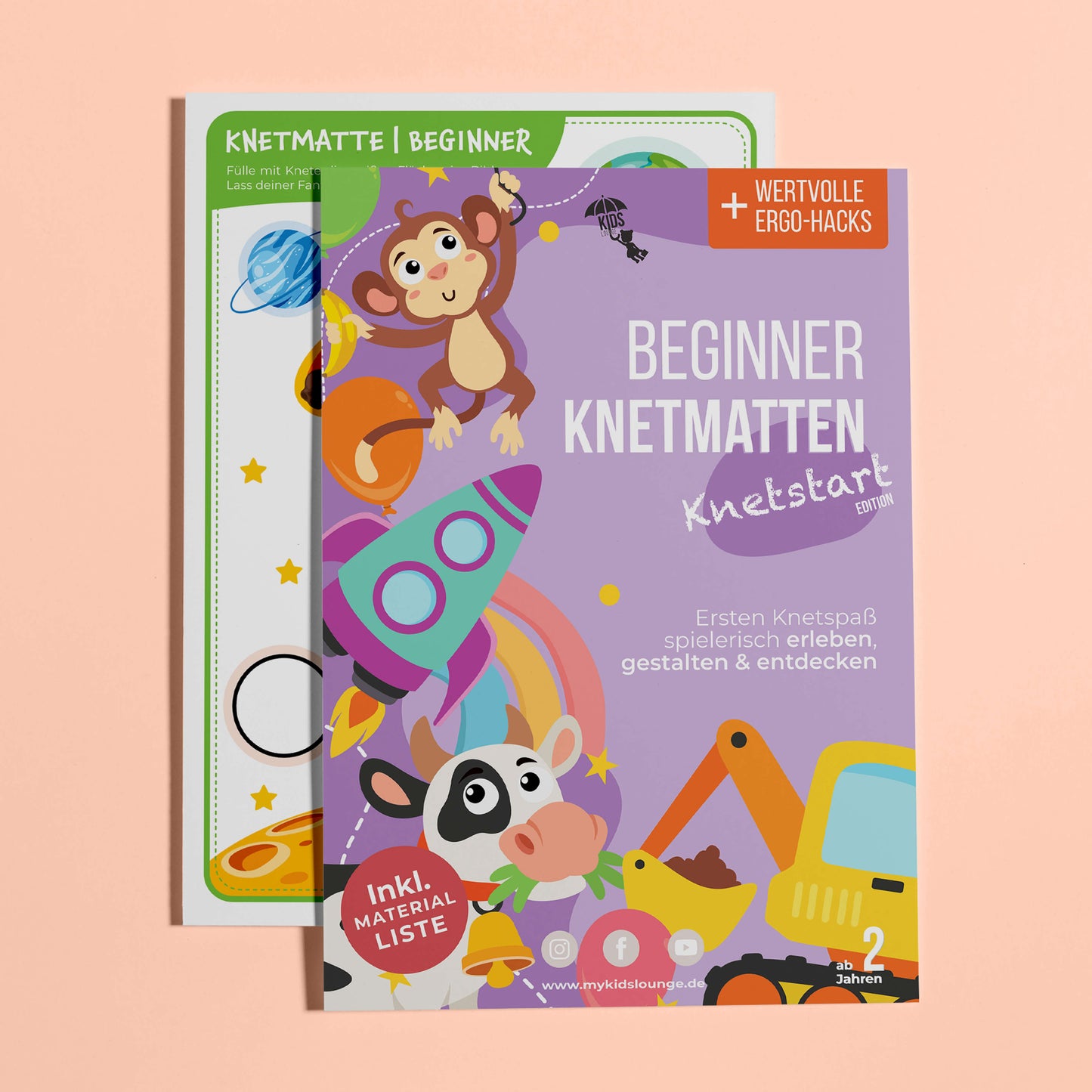 mykidslounge Beginner Knetmatten Knetstart Edition. Perfekter Einstieg in die Welt der Knete für Kinder ab 2 Jahren.