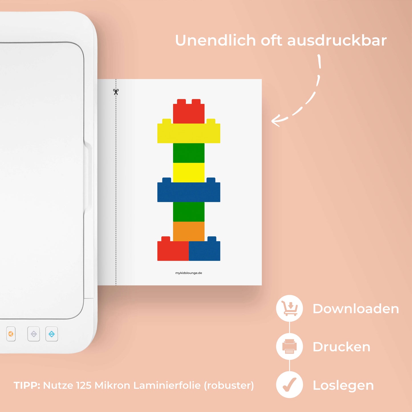 Informationen zu Duplo Baustein Vorlagen mit Drucker