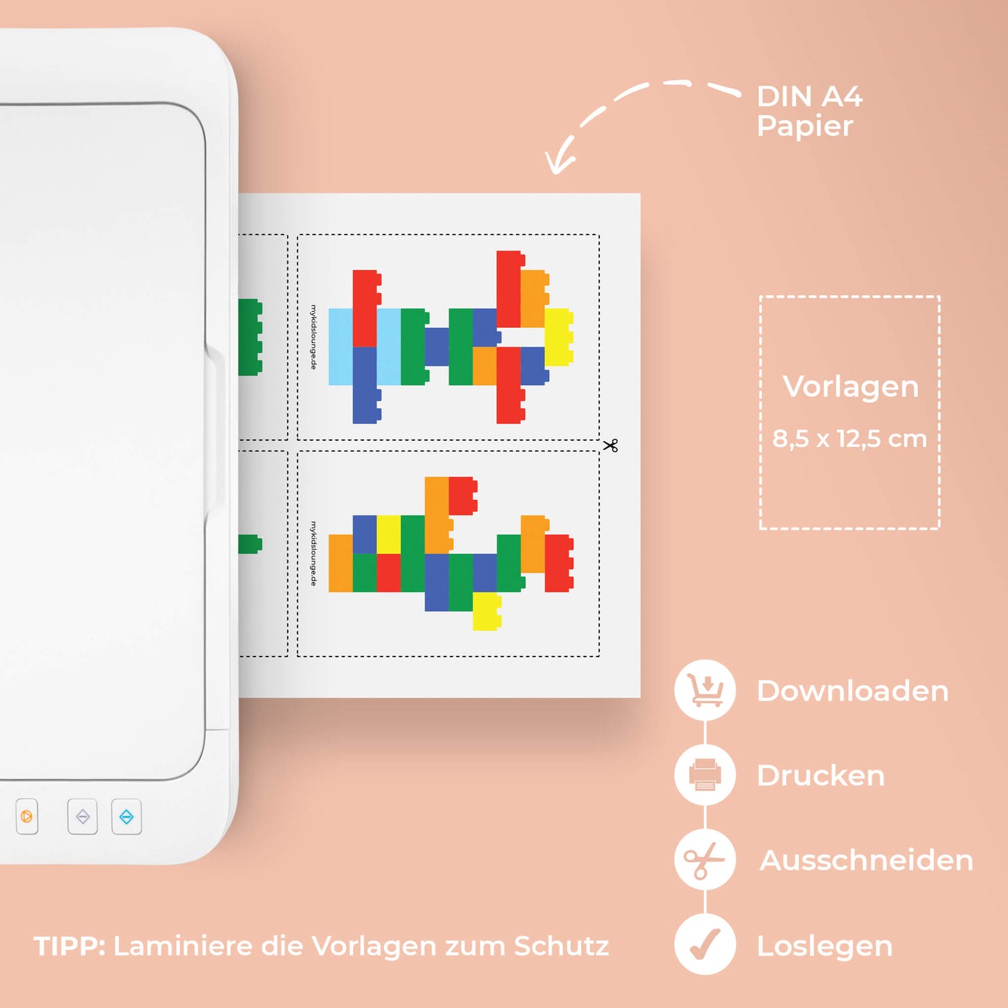 Informationen zu Lego Baustein Vorlagen mit Drucker