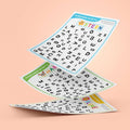 Drei Buchstaben-Detektiv Arbeitsblätter mit den Wörtern Stern, Hase und Blume als Buchstaben-Suchspiel zum Ausdrucken für Kindergartenkinder.