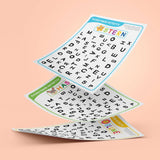 Drei Buchstaben-Detektiv Arbeitsblätter mit den Wörtern Stern, Hase und Blume als Buchstaben-Suchspiel zum Ausdrucken für Kindergartenkinder.