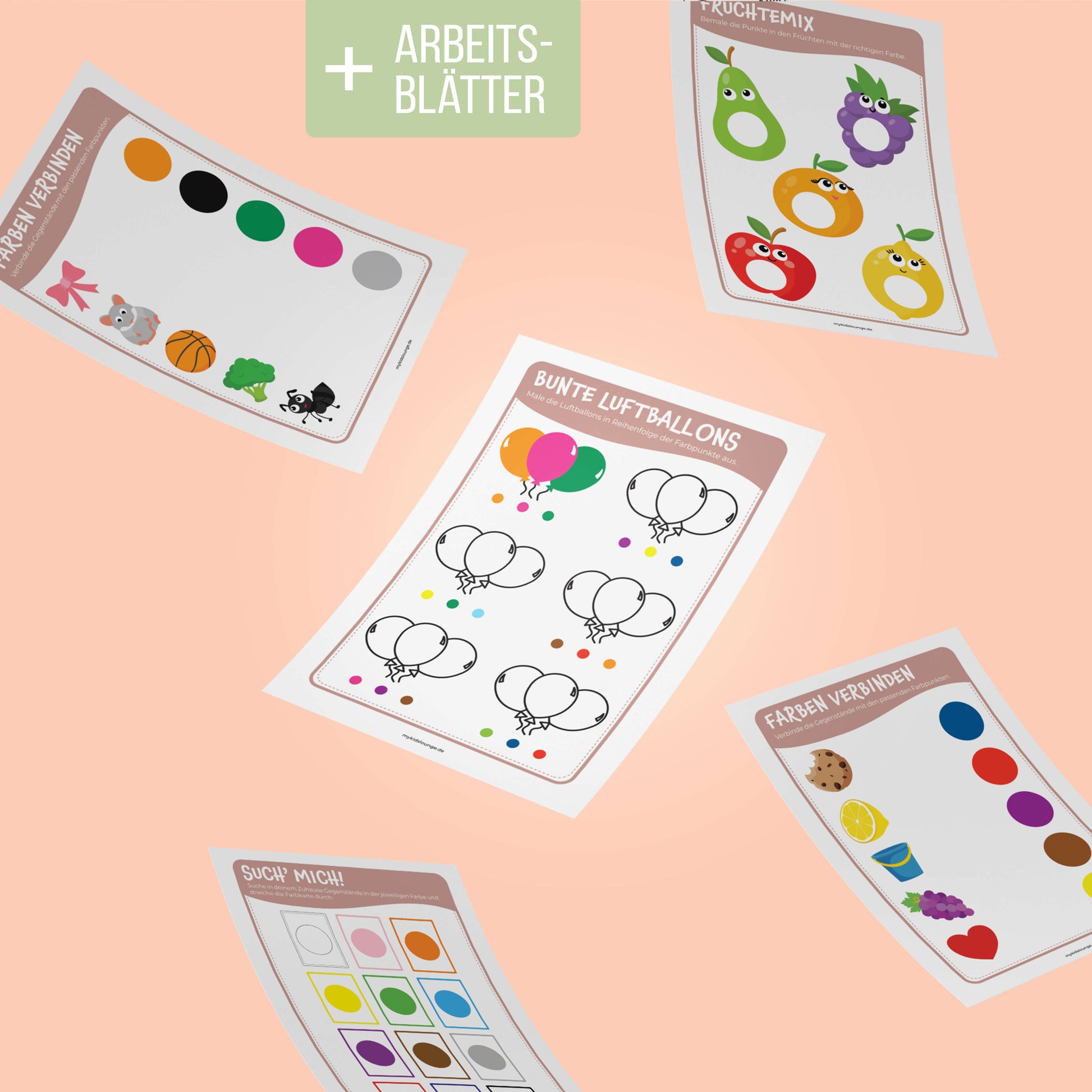 Kinder Arbeitsblätter für DIY Farben lernen zum Ausdrucken