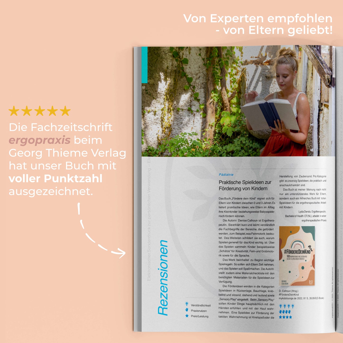 Rezension zu mykidslounge Buch #FördereDeinKind aus Ergopraxis beim Georg Thieme Verlag