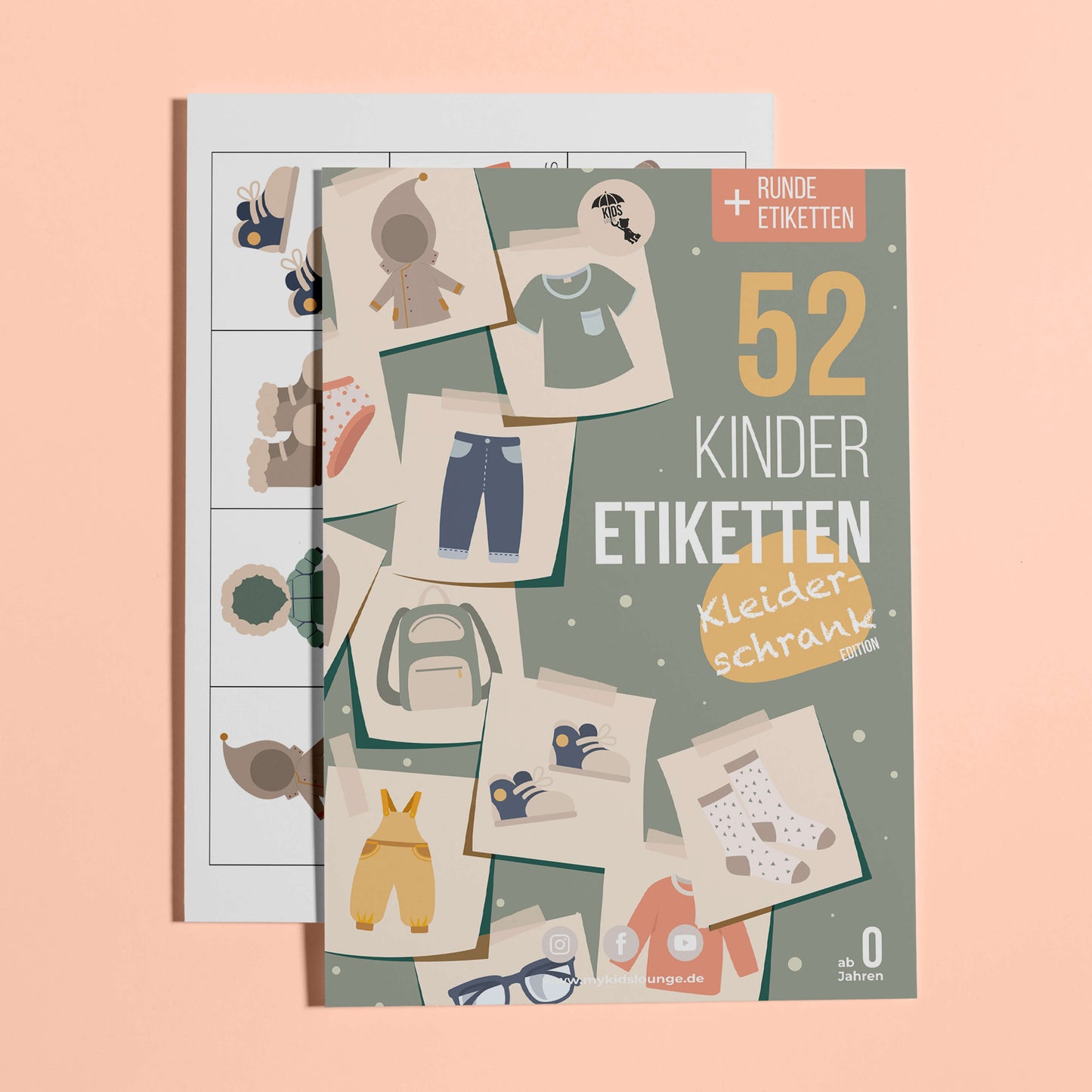 Cover der DIY Kleiderschrank Etiketten zum Ausdrucken für Kinder