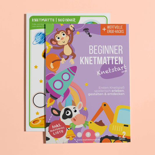 mykidslounge Beginner Knetmatten Knetstart Edition. Perfekter Einstieg in die Welt der Knete für Kinder ab 2 Jahren.
