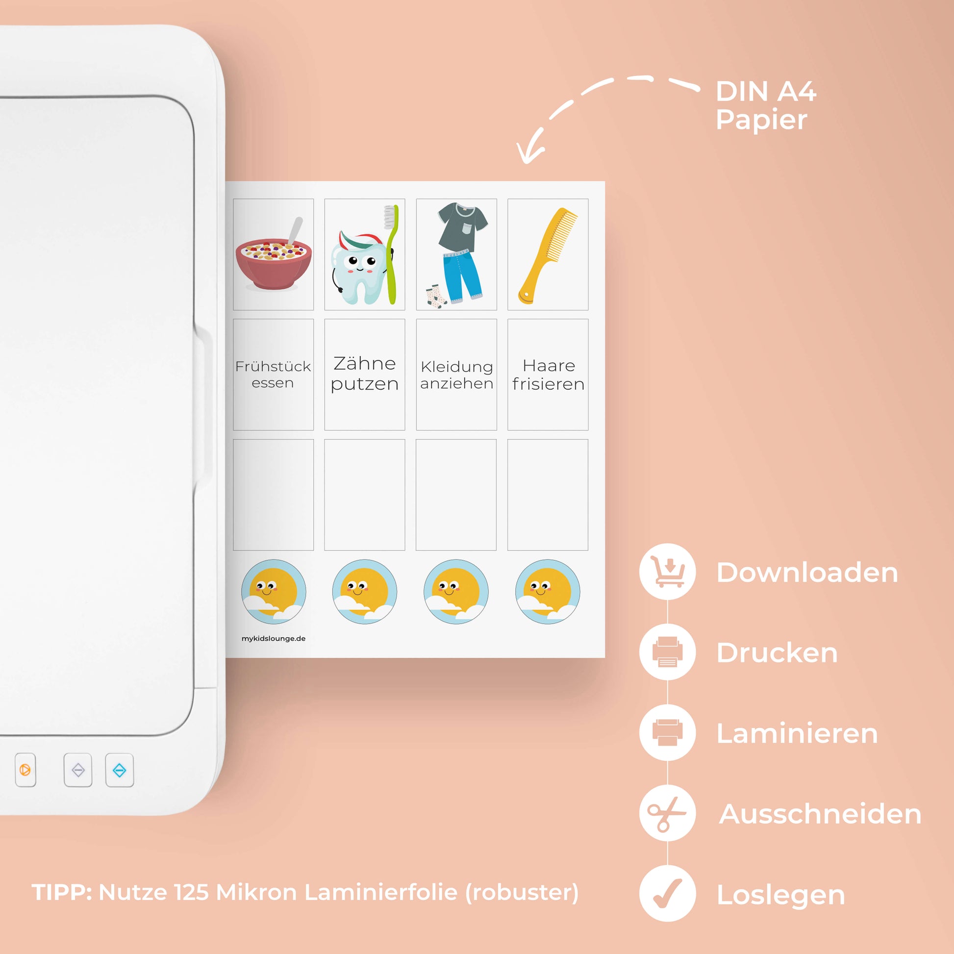 Routineplan für Kinder zum Ausdrucken