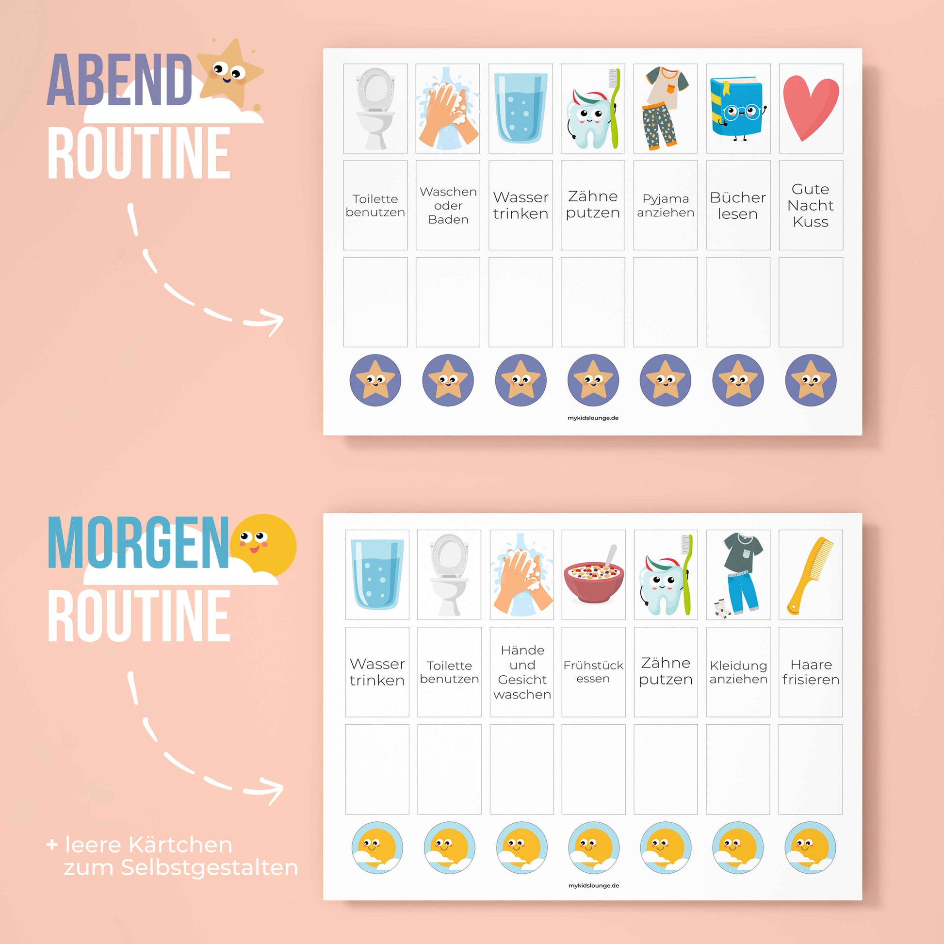 DIY Routinekärtchen für Kinder Morgens und Abends