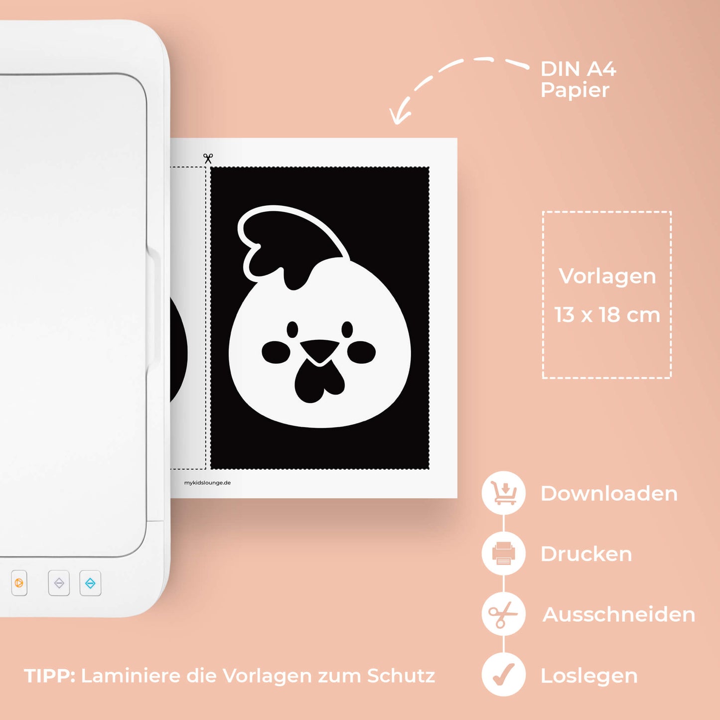 Informationen zu Baby Kontrastkarten mit Drucker und Vorlage