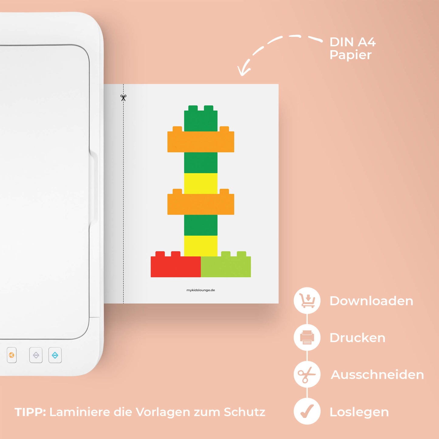 Informationen zu Duplo Baustein Vorlagen mit Drucker